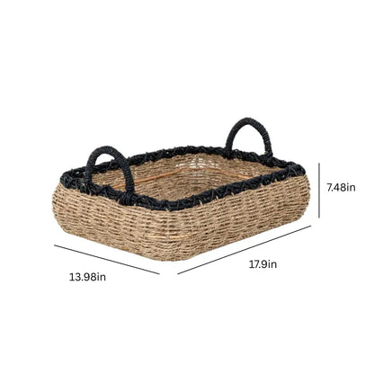 Seagrass Tray Storage Basket with Handles