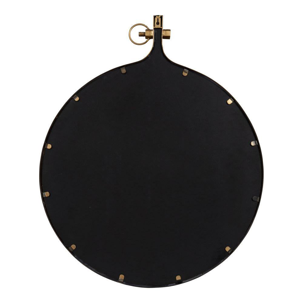 Medium round Gold Contemporary Mirror (28.5 In. H X 23.5 In. W)