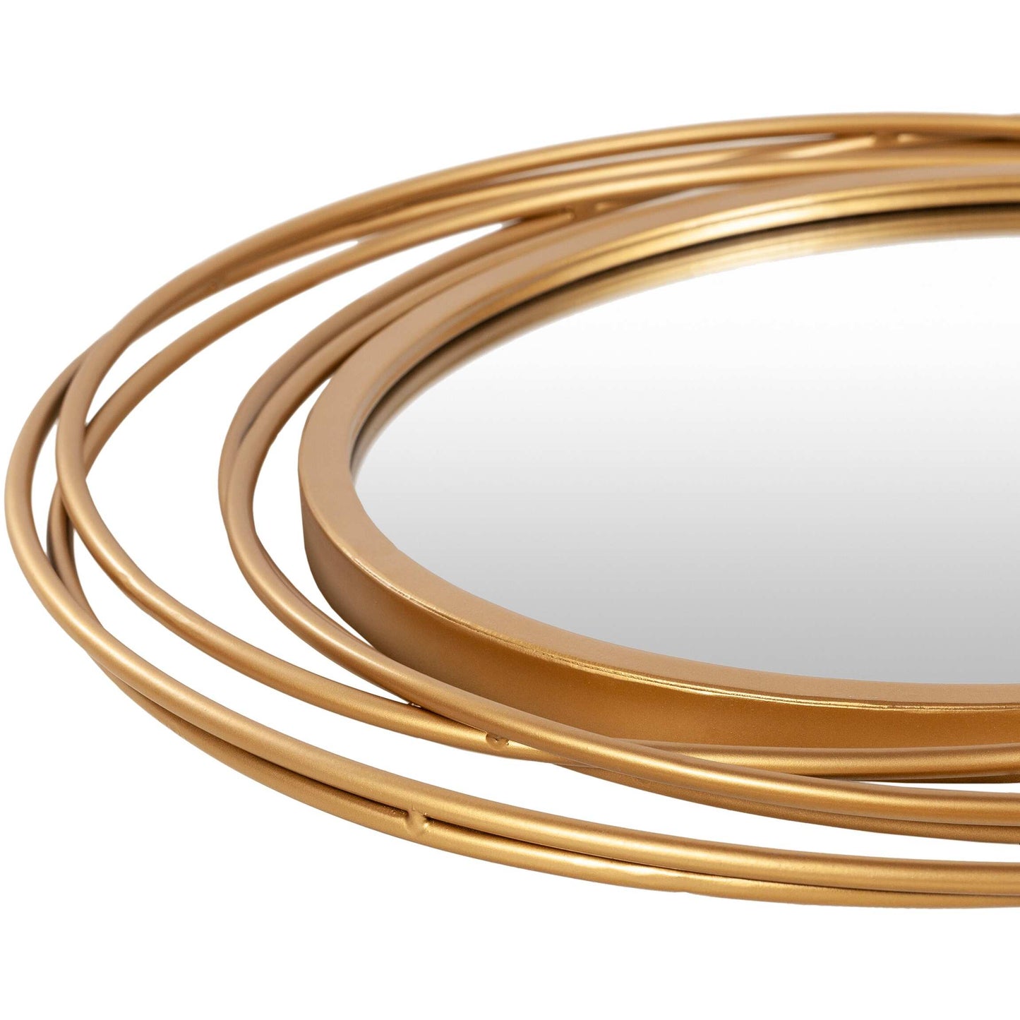 Kindra Modern Circles Golden round Mirror