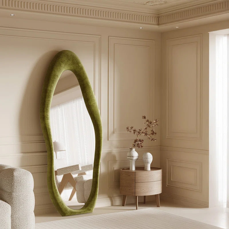 Amon Climenhaga Velvet Asymmetric Art Deco Mirror Wall Mirror