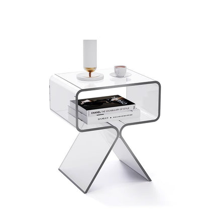 Minimalist Transparent Acrylic Side Table Sofa and Tea Table