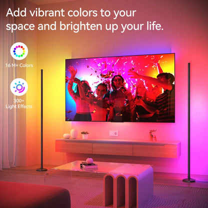 57" Corner Ambient Lighting Lamp with Music Sync & 16 Million Colors, Remote & App Control