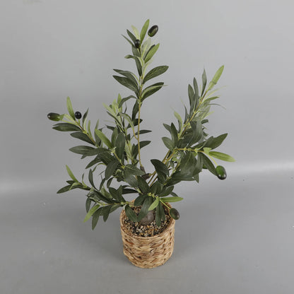 26" Artificial Olive Tree in Natural Woven Rattan Basket
