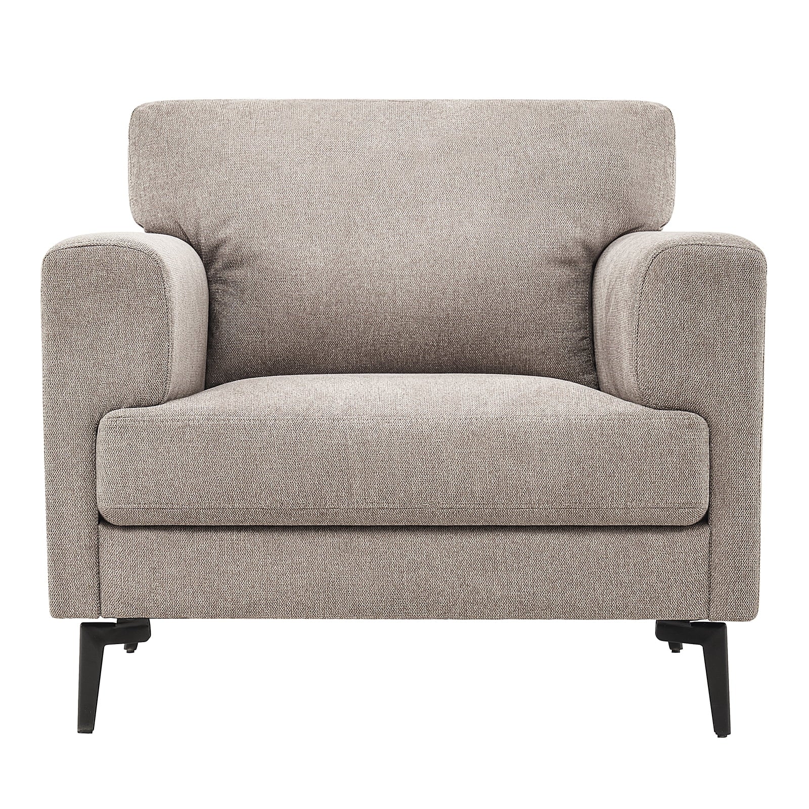Accent Chair Set of 2, 37.8" Wide Linen Upholstered Living Room Armchairs, Modern Comfy Fabric Lounge Arm Chairs for Bedroom, Light Brown