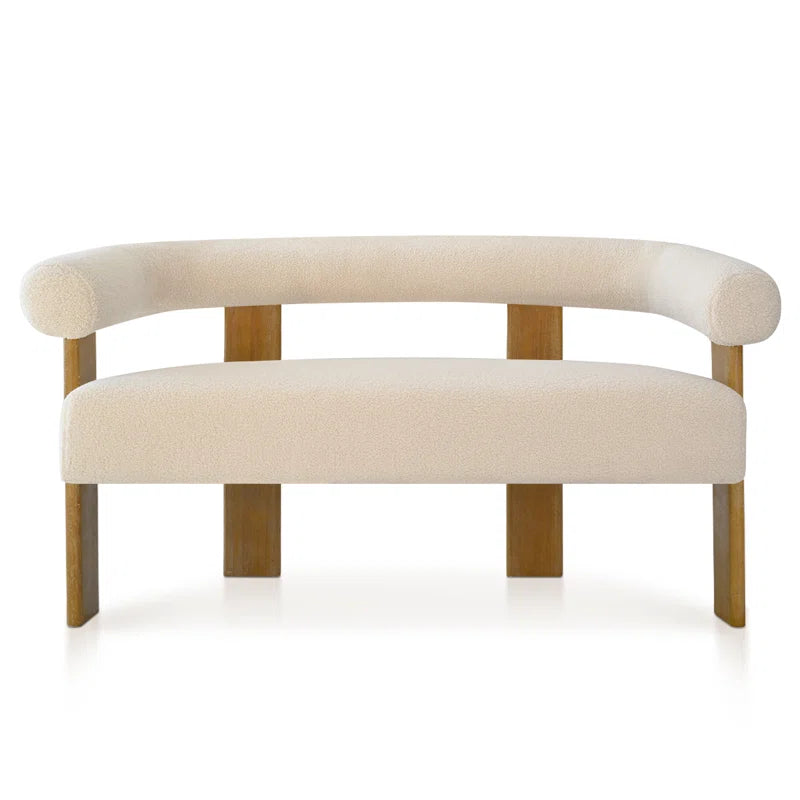 Petruna 54'' Upholstered Solid round Armrest Loveseat