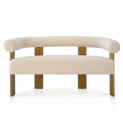 Petruna 54'' Upholstered Solid round Armrest Loveseat