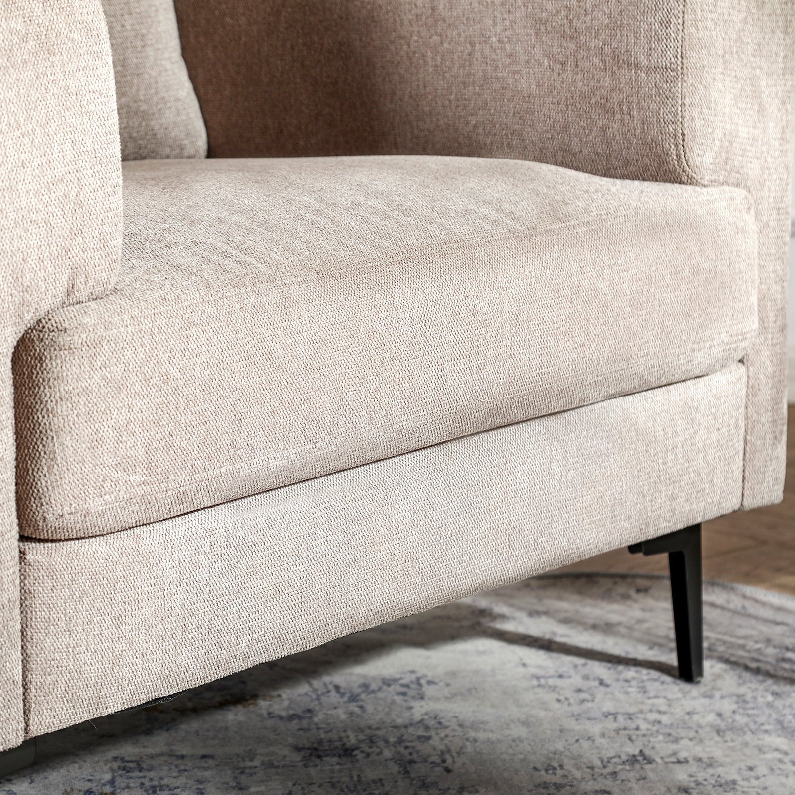 Accent Chair Set of 2, 37.8" Wide Linen Upholstered Living Room Armchairs, Modern Comfy Fabric Lounge Arm Chairs for Bedroom, Light Brown