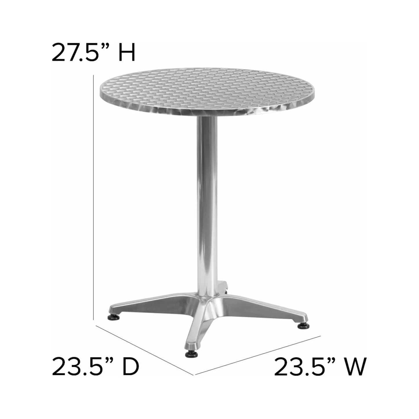 23.5" round Aluminum Indoor-Outdoor Table with Base