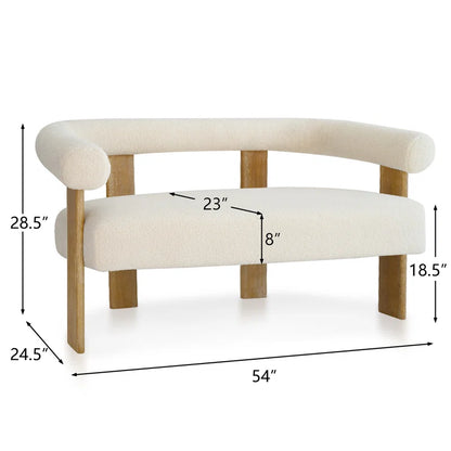 Petruna 54'' Upholstered Solid round Armrest Loveseat