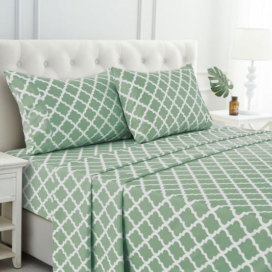 Extra Soft Microfiber Deep Pocket Bed Sheets Set, 4 Piece California King Bedding Sheets - Green