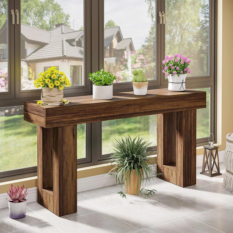 Spaco 63-Inch Long Console Table, Wooden Rectangular Sofa Table behind the Couch, Farmhouse Entryway Table for Entrance, Hallway, Living Room