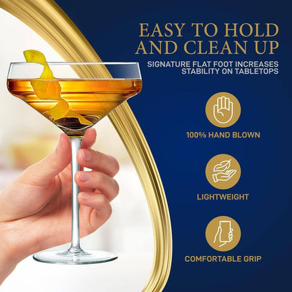 10 Oz. Crystal Martini Wine Glass Set (Set of 4)