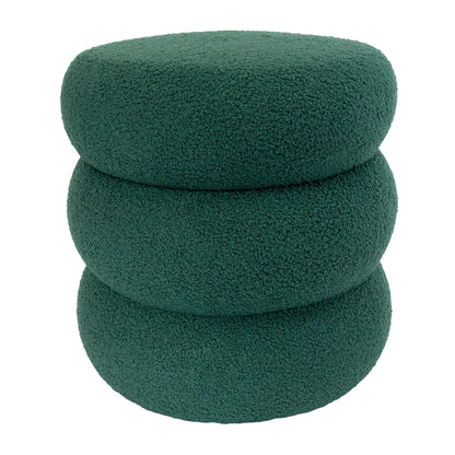 Boucle Cloud Storage Ottoman, Green