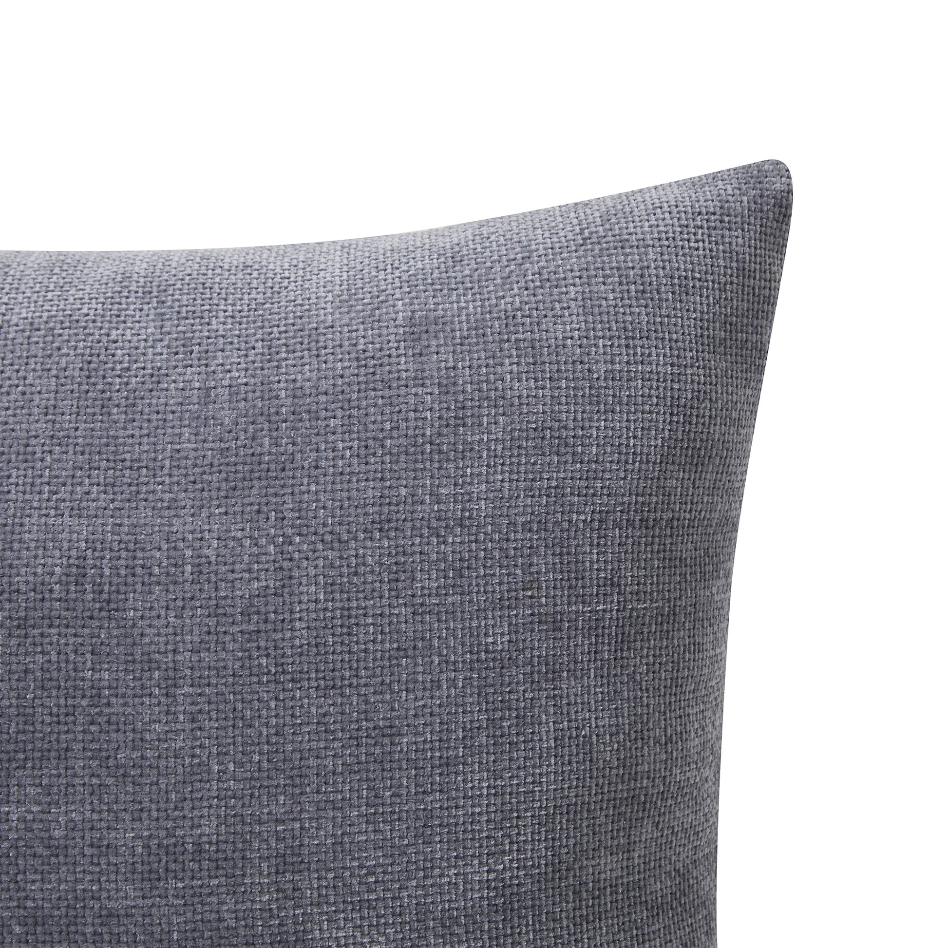 Solid Chenille Decorative Throw Pillow Set, Grey, 18" X 18", 2 Pieces