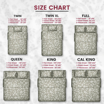 Bed Sheets, Microfiber Upto 16 Inch Deep Pocket Twin Sheets Set - Floral, Taupe