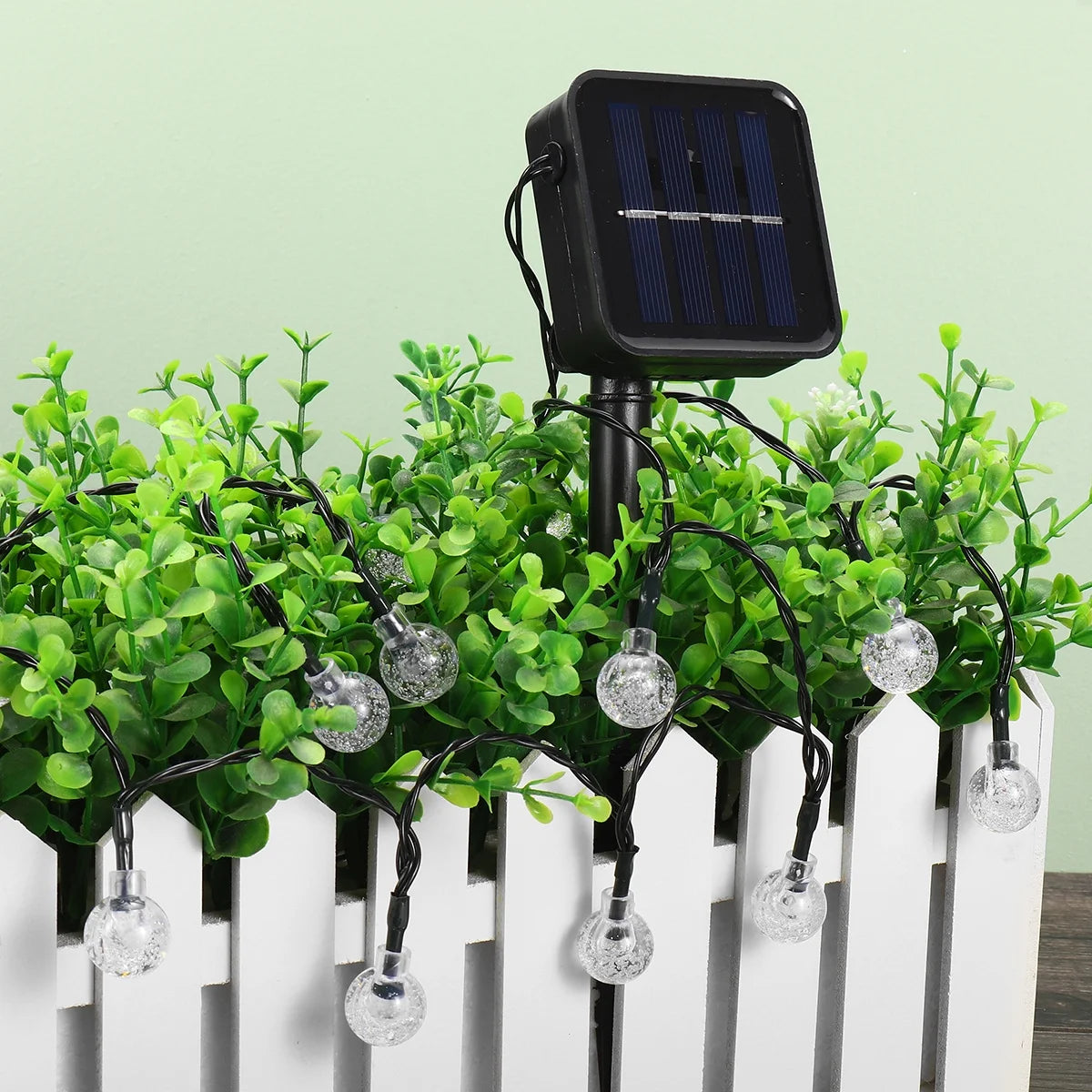 21Ft 30 LED Solar Fairy String Lights, Outdoor Pathway Landscape Night Lights Garden Crystal Ball Decorative Wall Lights Waterproof for Home Garden, Patio, Yard, Home Decoration