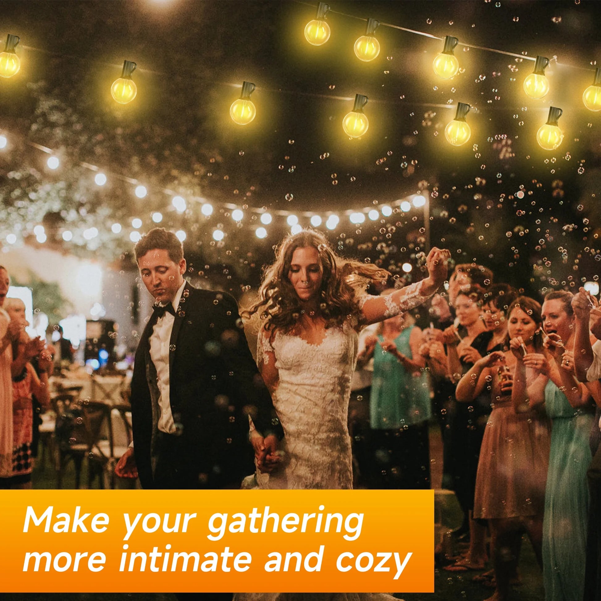 Solar Outdoor String Lights, 100Ft Waterproof Patio Lights with Remote, 50 LED Bulbs, 8 Lighting Modes, for Yard Outside