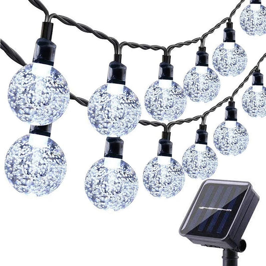 Solar String Lights Outdoor, 35.6Ft 60 LED Globe String Lights, Waterproof 8 Modes Solar Powered Patio Lights for Garden, Porch, Wedding Decorations (White)