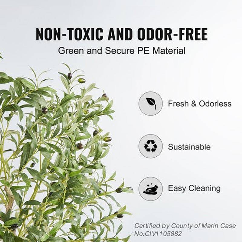 Uimoso 5Ft Artificial Olive Tree Green Tall Faux Lifelike Fake Plant Home Decor