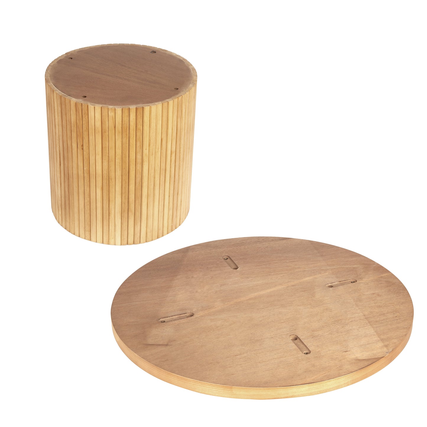 Farmhouse round Pedestal Coffee Table Solid Wood Coffee Table Modern Accent Table Rustic Center Table for Living Room