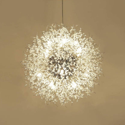 Modern Crystal Chandeliers, Chrome Firework Dandelion Sputnik Chandelier Light Fixture Pendant Lighting for Dining Room, Bedroom, Kitchen, Living Room(16-Light, Chrome)