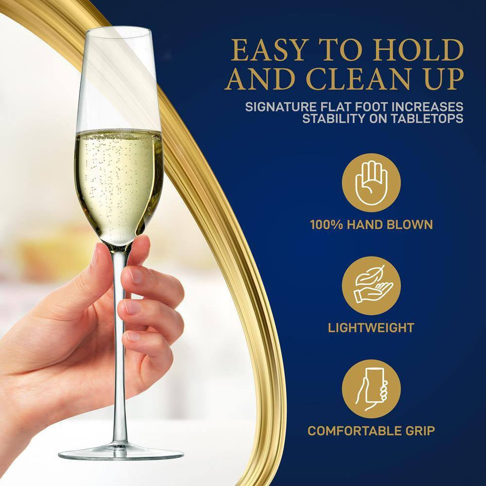 7 Oz. Traditional Crystal Wine Glass Set (Set of 2)