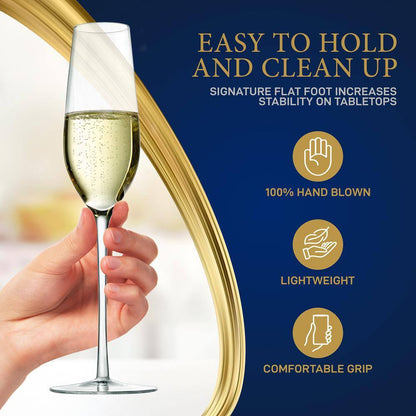 7 Oz. Traditional Crystal Wine Glass Set (Set of 2)