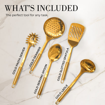 Gold Stainless Steel Cooking Utensils Set