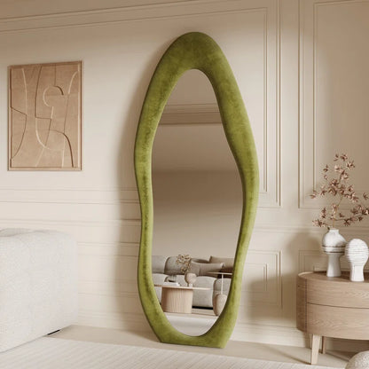 Amon Climenhaga Velvet Asymmetric Art Deco Mirror Wall Mirror