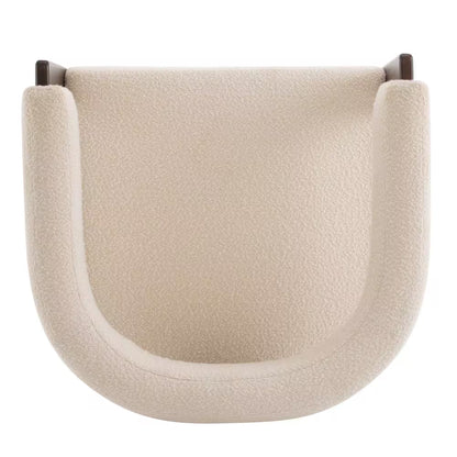 Eryndor Modern Boucle Upholstered Accent Arm Chair, Rubberwood, Beige plus Walnut