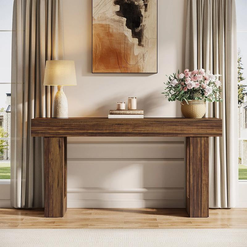 Spaco 63-Inch Long Console Table, Wooden Rectangular Sofa Table behind the Couch, Farmhouse Entryway Table for Entrance, Hallway, Living Room