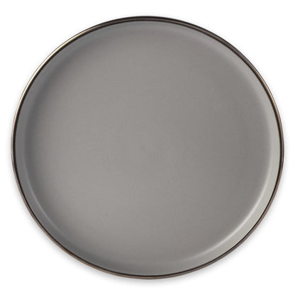 Ava 12-Piece Ceramic Dinnerware Set Gray