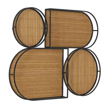 21 In. X 28 In. Brown Bamboo Modern Abstract Wall Decor