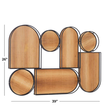 26 In. X 39 In. Brown Bamboo Modern Geometric Wall Decor