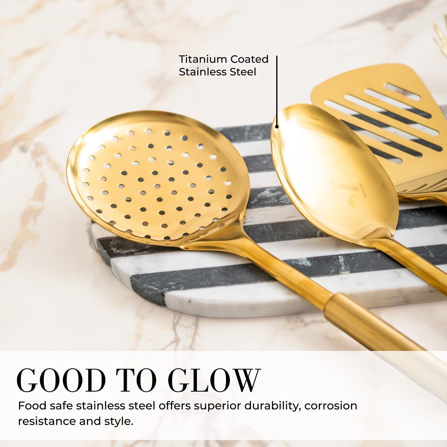 Gold Stainless Steel Cooking Utensils Set