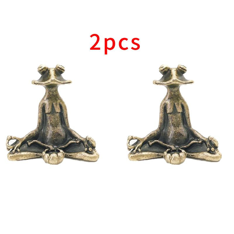 1-3 Count/Pcs Retro Copperware Incense Socket Zen Frog Ornaments Solid Pure Copper Frog Tea Pet Incense Holder Home Office Desktop Ornament Decoration Christmas Gift