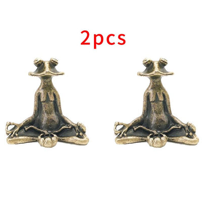 1-3 Count/Pcs Retro Copperware Incense Socket Zen Frog Ornaments Solid Pure Copper Frog Tea Pet Incense Holder Home Office Desktop Ornament Decoration Christmas Gift