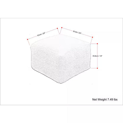 Chantal Contemporary Square Pouf in Ivory Boucle