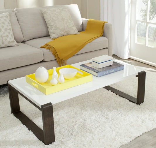 Bartholomew Scandinavian Lacquer Coffee Table White / Dark Brown