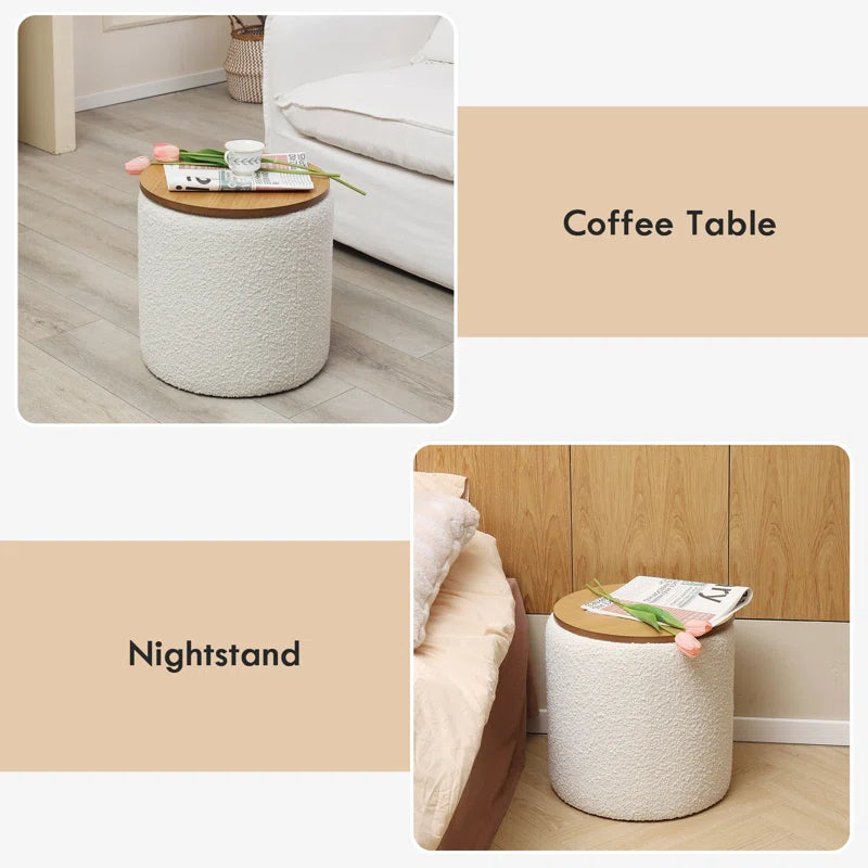 Darasimi 16'' Wide Boucle Upholstered Storage Ottoman