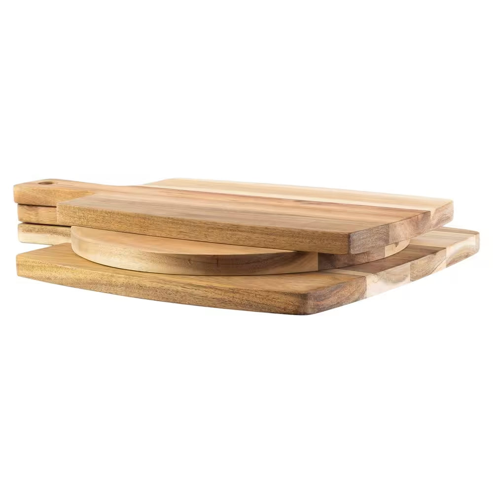 3-Piece Acacia Wood Cutting Board Set with Handles