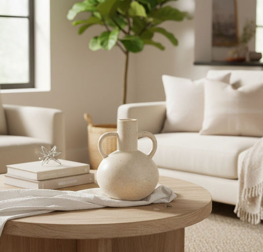 Large Matte Ceramic Speckle Glaze Vase - Threshold Designed with Studio Mcgee: