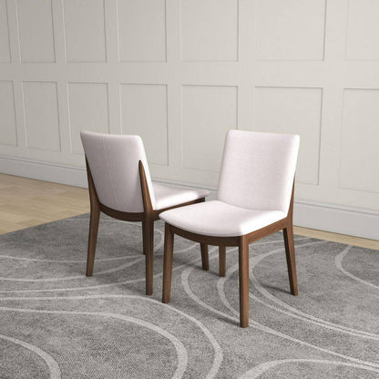 Valentine Mid-Century Modern Beige Fabric Dining Chair (Set of 2)