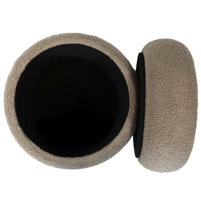 Boucle Cloud Storage Ottoman, Taupe