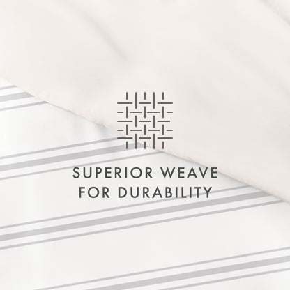 Rose Desert Stripe Reversible 2-Piece Duvet Cover Set, Twin/Twin XL