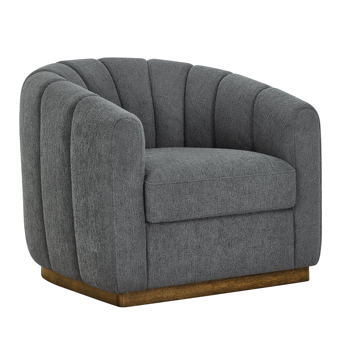 Lillian Accent Swivel Chair, Charcoal Boucle
