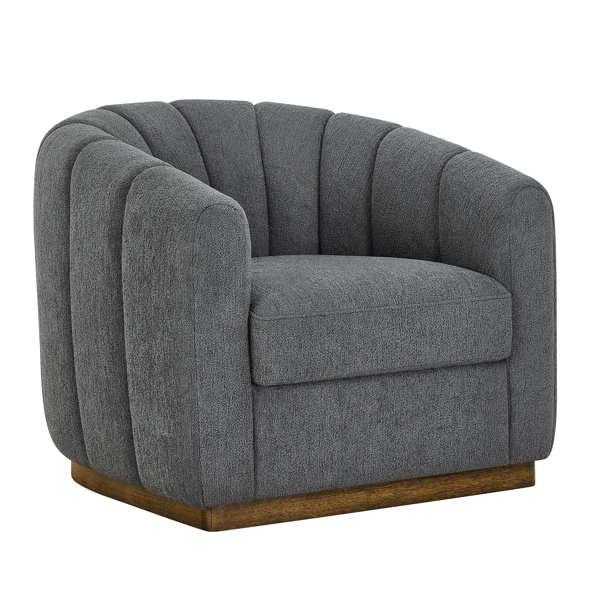 Lillian Accent Swivel Chair, Charcoal Boucle