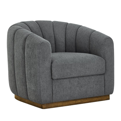 Lillian Accent Swivel Chair, Charcoal Boucle