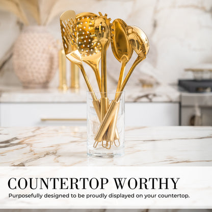 Gold Stainless Steel Cooking Utensils Set