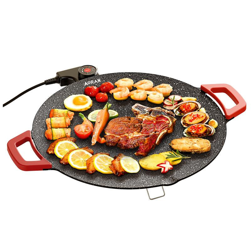 AORAN 1500W Portable Electric Korean BBQ Grill, Indoor Smokeless Grillnon-Stick Grill Pan, Adjustable Temperature Control,Nonstick Surface,Comal
